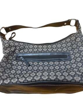Nine West Geometric Jacquard Shoulder Bag with Black Faux Leather Trim